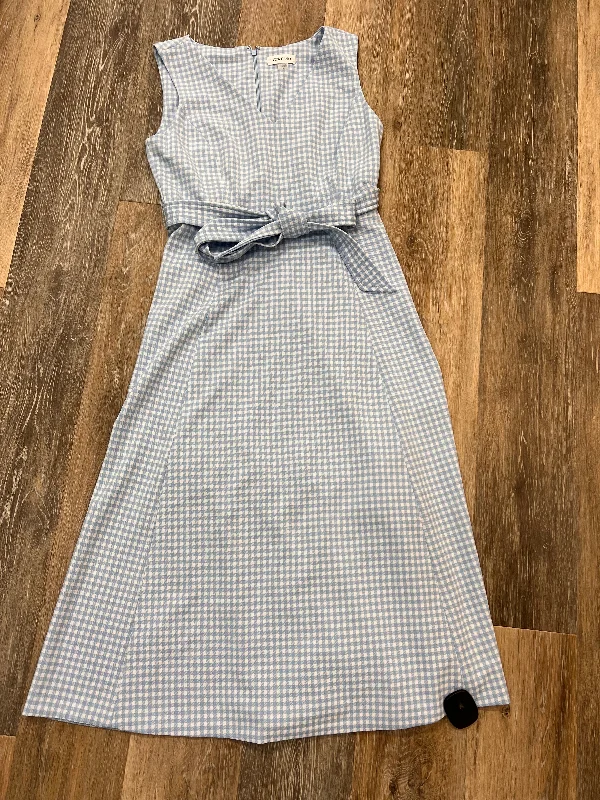 Dress Casual Midi By Calvin Klein In Checkered Pattern, Size: 6