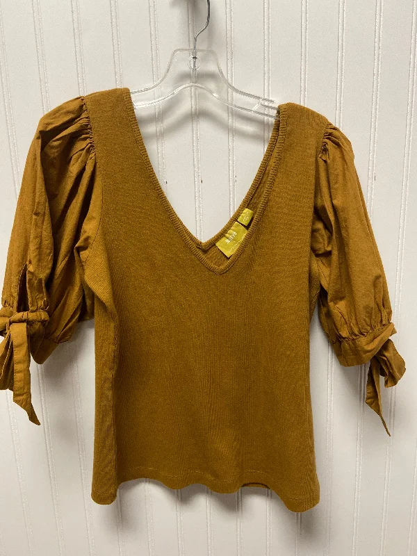 Top Short Sleeve By Maeve In Brown, Size: M