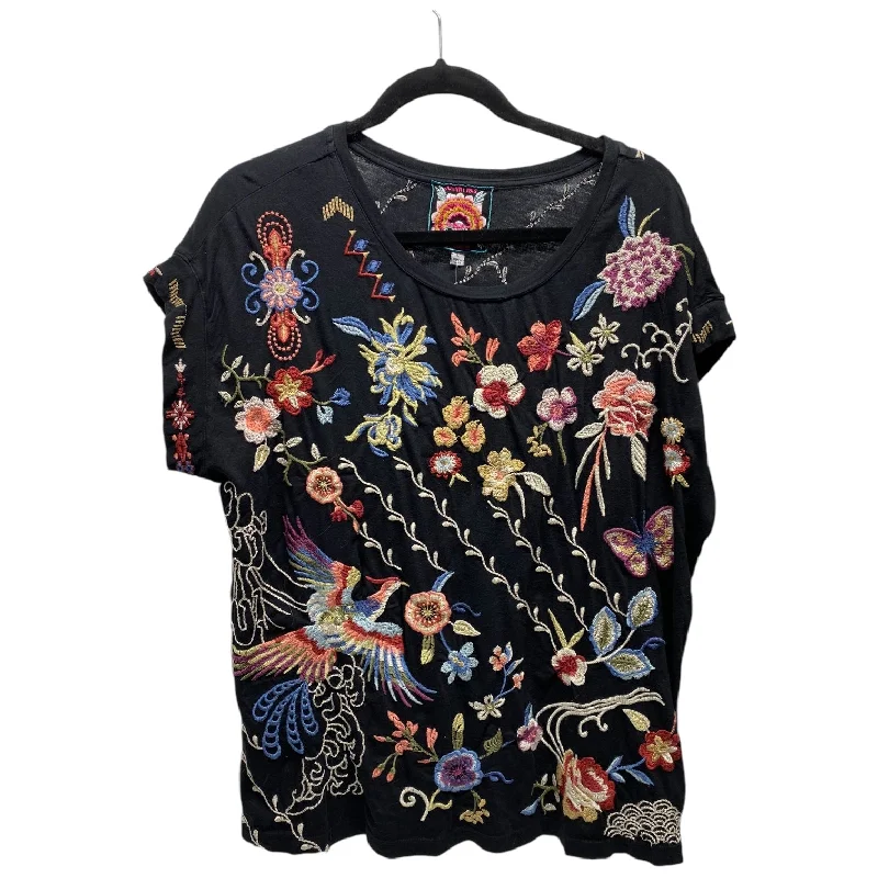 Top Short Sleeve Designer By Johnny Was In Floral Print, Size: L