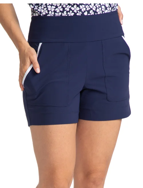 Carry My Cargo Golf Shorts - Navy Blue/White