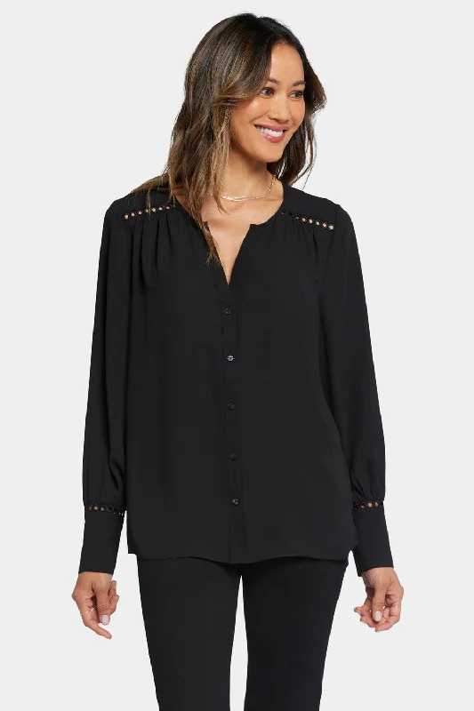 Liliana Peasant Blouse - Black