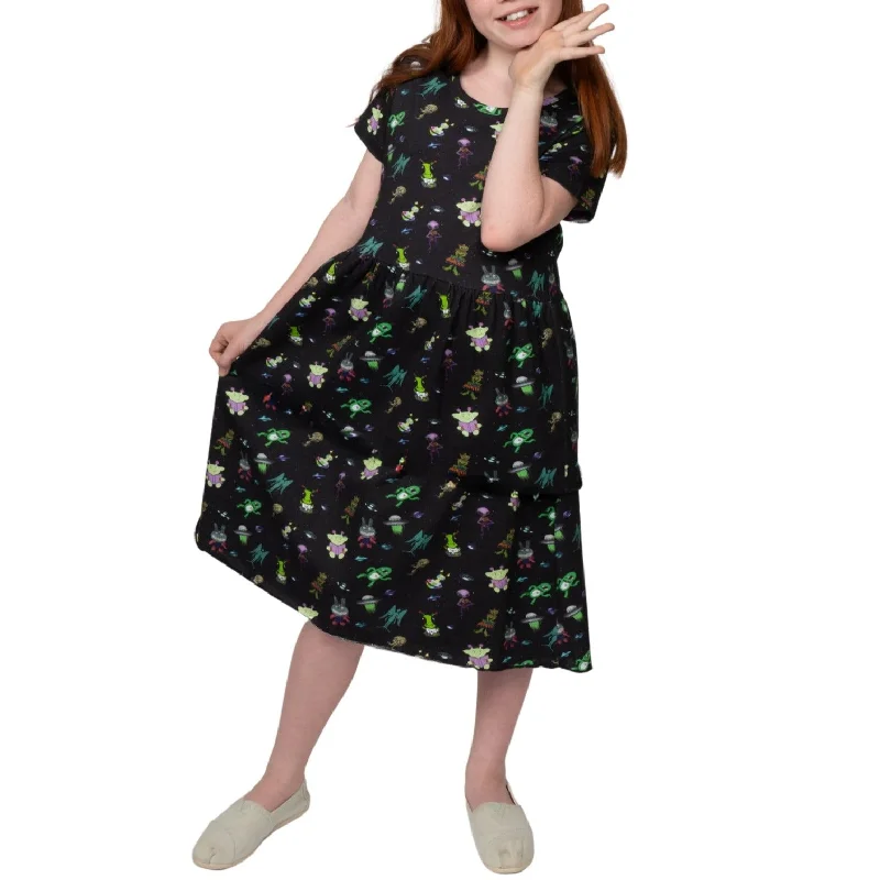 Aliens Art Kids Layered Dress