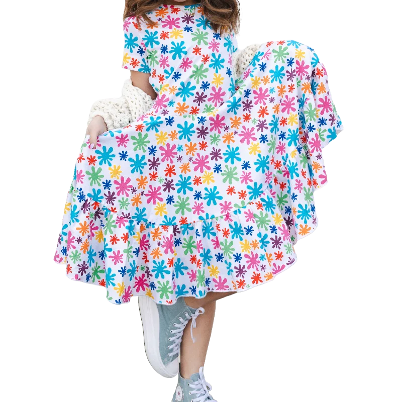 Paint Splats Kids Twirl Dress with Frill