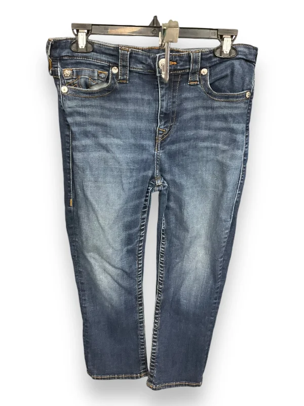 Jeans Cropped By True Religion In Blue Denim, Size: 10