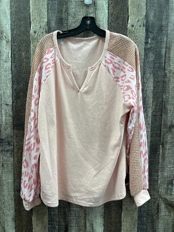 Top Long Sleeve By Cmf In Pink, Size: Xl