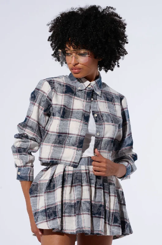 BELLA PLAID BUTTON DOWN SHIRT