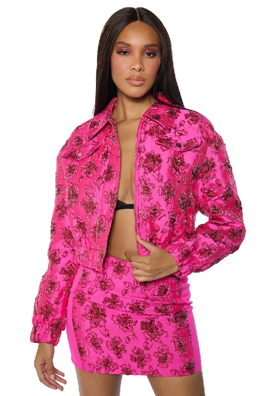 PINK PARA TU BROCADE BOMBER