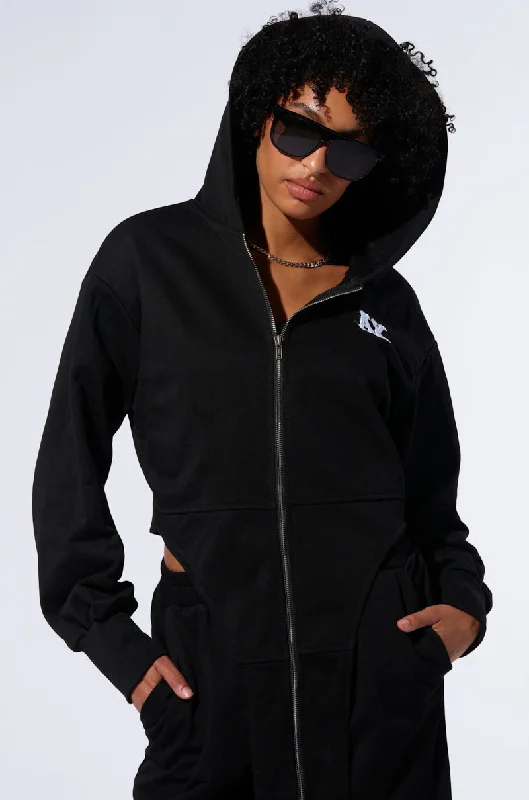 TAKE THE LONG WAY OVERSIZED ZIP UP HOODIE