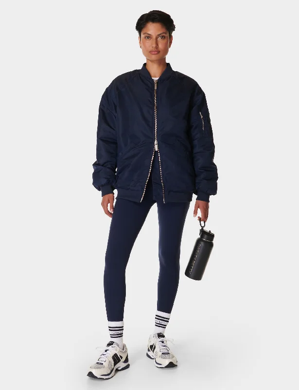 Cityscape Longline Bomber - Navy Blue