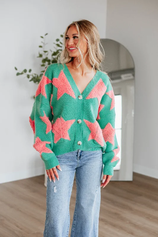 Chasing Stars Cardigan - Seafoam